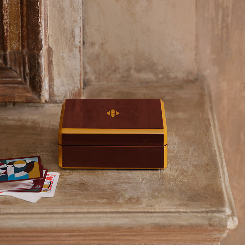 Facettes Cheval Natte poker card box - Purple | Hermès USA